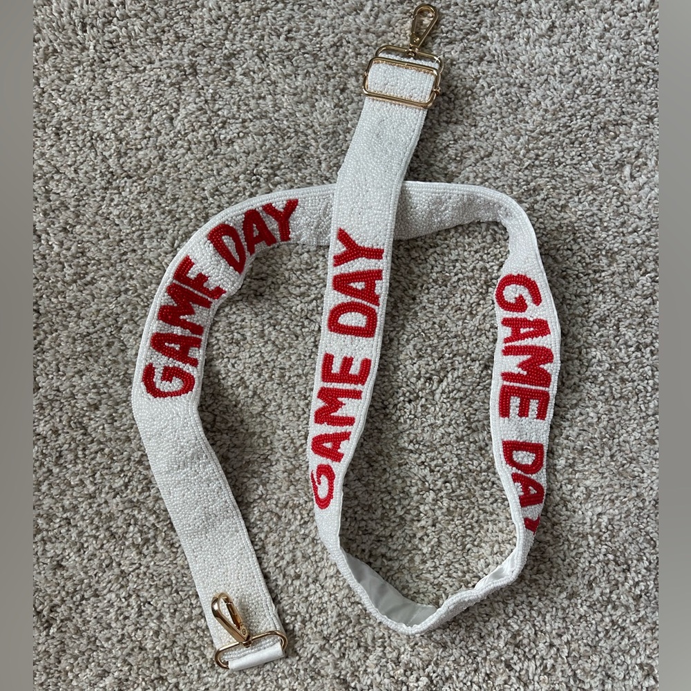 Altar’d State White and Red 'Game Day' Purse Strap